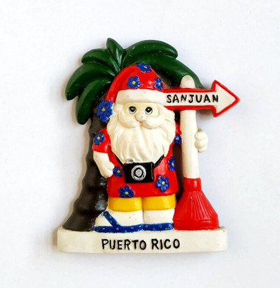 Ručne maľované 3D magnety na chladničku s motívom Santa Clausa z Floridy, turistické suveníry, magnetické nálepky na chladničku, darček