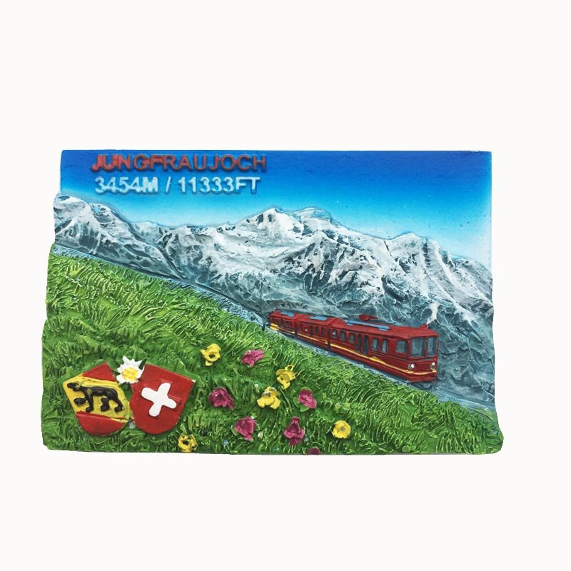 Šveits Jungfrau järv Luzerni Käokell Lehm Loominguline Turism Memoriaal Kaunistus Käsitöö Magnetiline külmkapimagnet