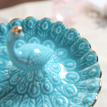 Европейска многофункционална тава за съхранение Домашен декор Модерна керамична чиния за бижута Модна декорация на всекидневна Интериор за дома