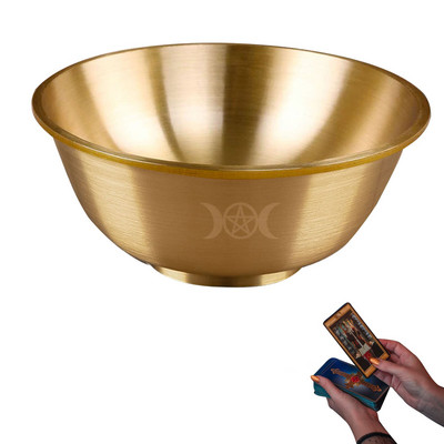 Bol de cupru Pentacul Triple Lună Bol pentru ofertă Bol budist pentru meditație Yoga Materiale pentru altar Arzător de tămâie Bol pentru pată