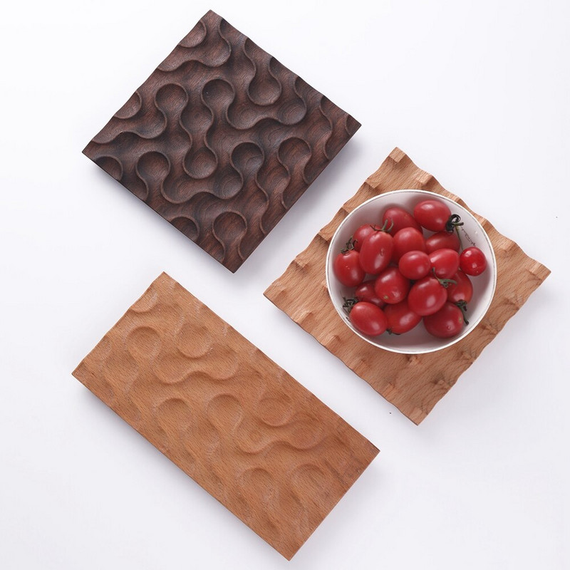 Otthoni dekorációs tálca Fa teástálca Asztal Tányér Uzsonnák Tálalótálca Tárolótál nappaliba Konyha Étkezőasztal Szálloda