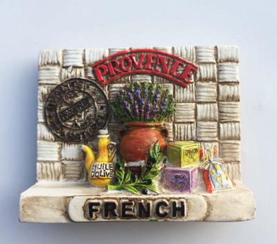 Ručno oslikana Francuska Provansa lavanda 3D magneti za hladnjak Turistički suveniri Magnetske naljepnice za hladnjake Uređenje doma