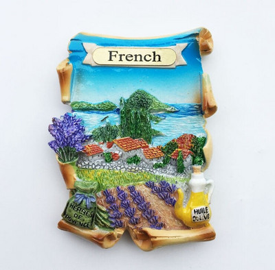 Ručno oslikana Francuska Provansa lavanda 3D magneti za hladnjak Turistički suveniri Magnetske naljepnice za hladnjake Uređenje doma
