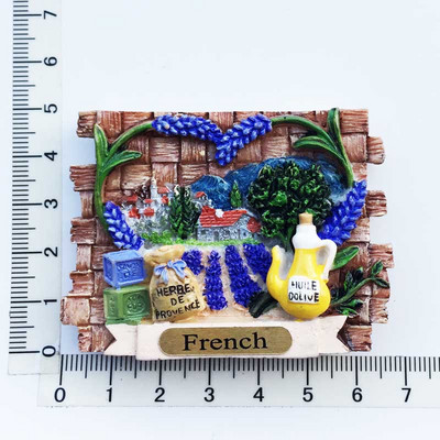 Ručno oslikana Francuska Provansa lavanda 3D magneti za hladnjak Turistički suveniri Magnetske naljepnice za hladnjake Uređenje doma