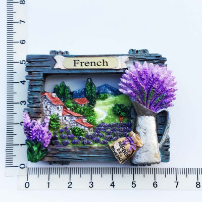 Ručno oslikana Francuska Provansa lavanda 3D magneti za hladnjak Turistički suveniri Magnetske naljepnice za hladnjake Uređenje doma