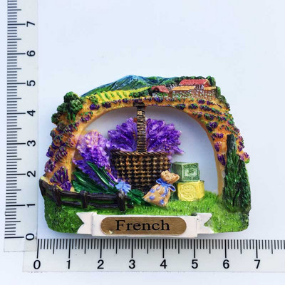 Ručno oslikana Francuska Provansa lavanda 3D magneti za hladnjak Turistički suveniri Magnetske naljepnice za hladnjake Uređenje doma
