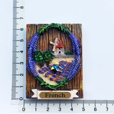 Ručno oslikana Francuska Provansa lavanda 3D magneti za hladnjak Turistički suveniri Magnetske naljepnice za hladnjake Uređenje doma