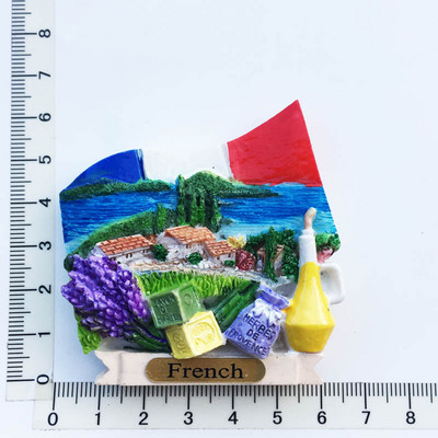 Ručno oslikana Francuska Provansa lavanda 3D magneti za hladnjak Turistički suveniri Magnetske naljepnice za hladnjake Uređenje doma