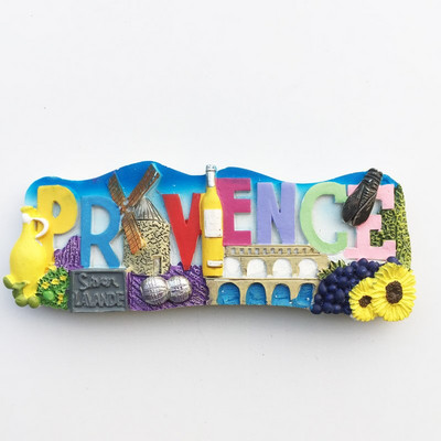 Ručno oslikana Francuska Provansa lavanda 3D magneti za hladnjak Turistički suveniri Magnetske naljepnice za hladnjake Uređenje doma