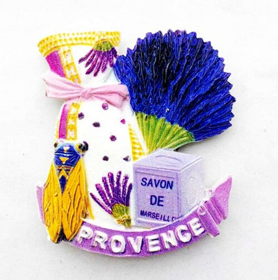 Ručno oslikana Francuska Provansa lavanda 3D magneti za hladnjak Turistički suveniri Magnetske naljepnice za hladnjake Uređenje doma