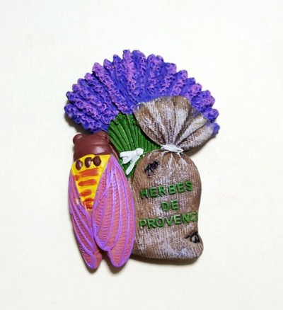 Ručno oslikana Francuska Provansa lavanda 3D magneti za hladnjak Turistički suveniri Magnetske naljepnice za hladnjake Uređenje doma