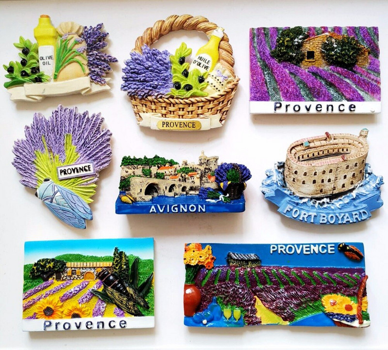 Ručno oslikana Francuska Provansa lavanda 3D magneti za hladnjak Turistički suveniri Magnetske naljepnice za hladnjake Uređenje doma