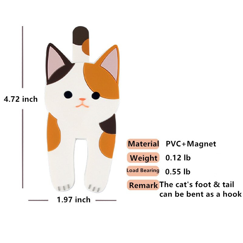 Roztomilé zábavné magnetické nálepky na chladničku s mačkou, viacúčelový magnet do kuchyne a kancelárie, magnetické háčiky na chladničku, 3D tvar mačky