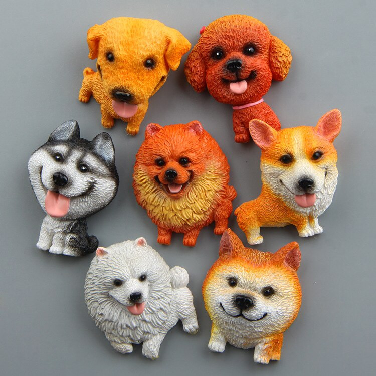 Magnet na chladničku, kreslený pes, corgi, doberman, samoye, buldog teriér, magnet na chladničku, bytová dekorácia