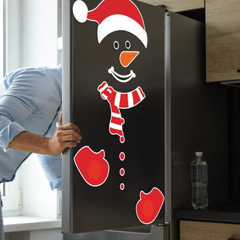 Χριστουγεννιάτικο χιονάνθρωπο έκφραση μαγνητικό αυτοκόλλητο ψυγείου μεγάλο μέγεθος Χριστουγεννιάτικο καρτούν DIY αδιάβροχο αυτοκόλλητο διακόσμησης σπιτιού