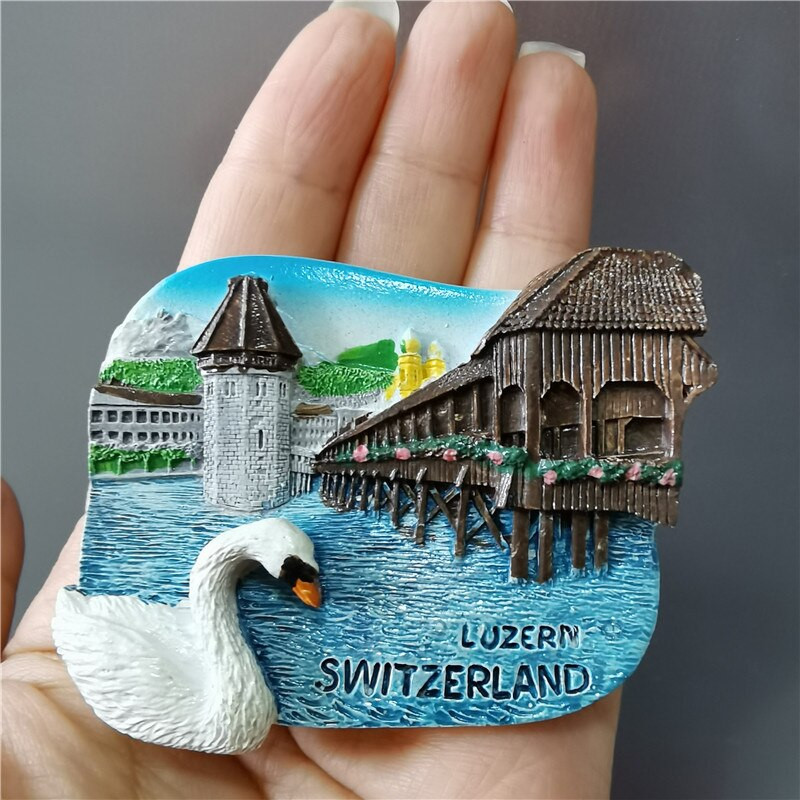 Europa Jungfrau Švicarska Putovanja Magneti za hladnjak Sat s kukavicom Schilthorn Švicarske krave Imanes Nevera Suvenir Magneti za hladnjak