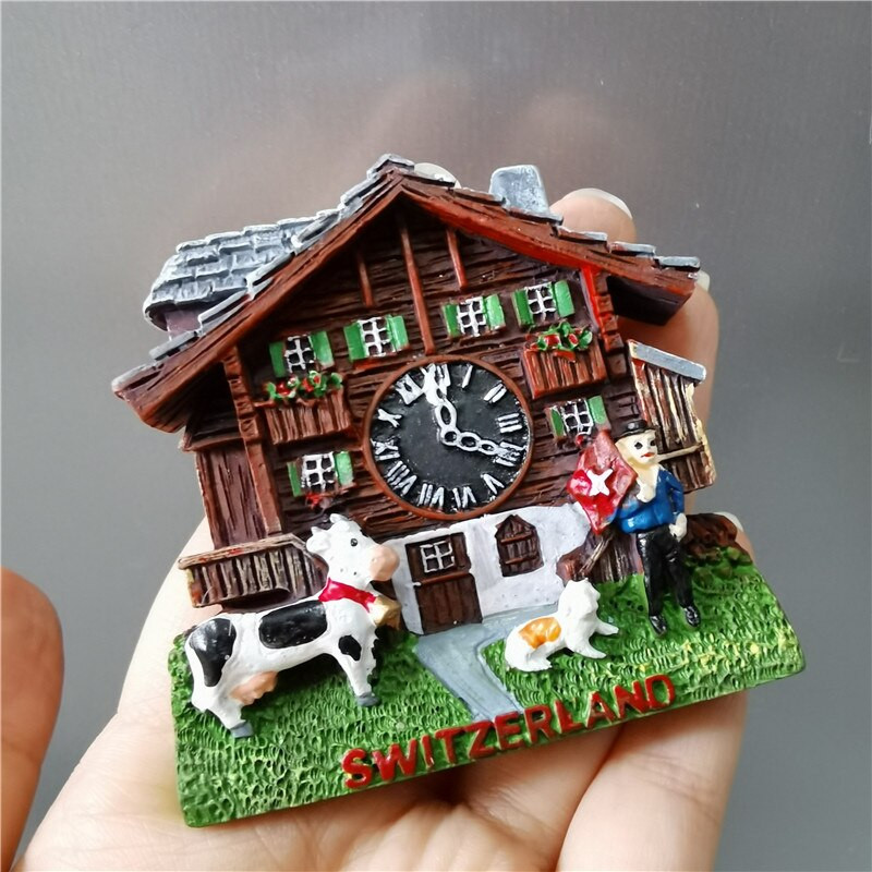 Europa Jungfrau Švicarska Putovanja Magneti za hladnjak Sat s kukavicom Schilthorn Švicarske krave Imanes Nevera Suvenir Magneti za hladnjak