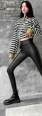 Moteriški antblauzdžiai iš eko odos – aukštu juosmeniu