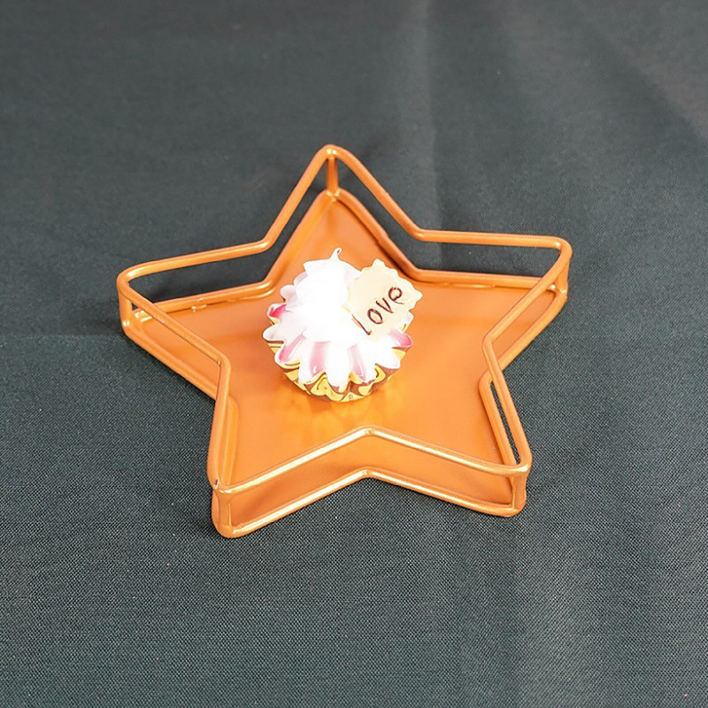 Eid Mubarak Dezertný tanier na pečivo, železný tanier na servírovanie jedla, mesiac a hviezda, Eid Al Fitr Kareem Ramadán Dekorácia pre domácnosť