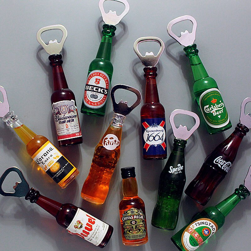 Autocolant magnetic Simulare Bere Coca Cola Deschidetor Whisky Tibușon din plastic Magnet pentru frigider Decorare acasă