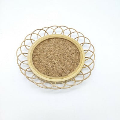 Šiaurietiško stiliaus rankų darbo bambuko puodelio kilimėlis Paprasti ir aplinkai nekenksmingi rankomis austi bambuko arbatos kilimėliai arbatos indai