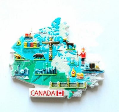 Mapa Kanady, Vancouveru, Lions Gate Bridge, javorový list, 3D magnety na chladničku, cestovné suveníry, magnetické nálepky na chladničku, bytové dekorácie