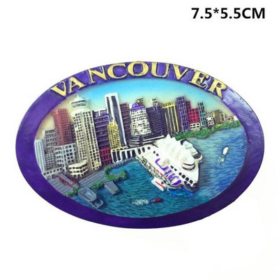 Mapa Kanady, Vancouveru, Lions Gate Bridge, javorový list, 3D magnety na chladničku, cestovné suveníry, magnetické nálepky na chladničku, bytové dekorácie