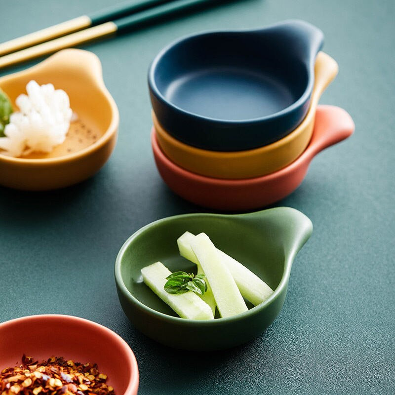 Farfurie de sos din ceramică de 50 ml, de culoare solidă, farfurie pentru sos pentru salată, pentru acasă, restaurant, veselă de bucătărie, mini tavă