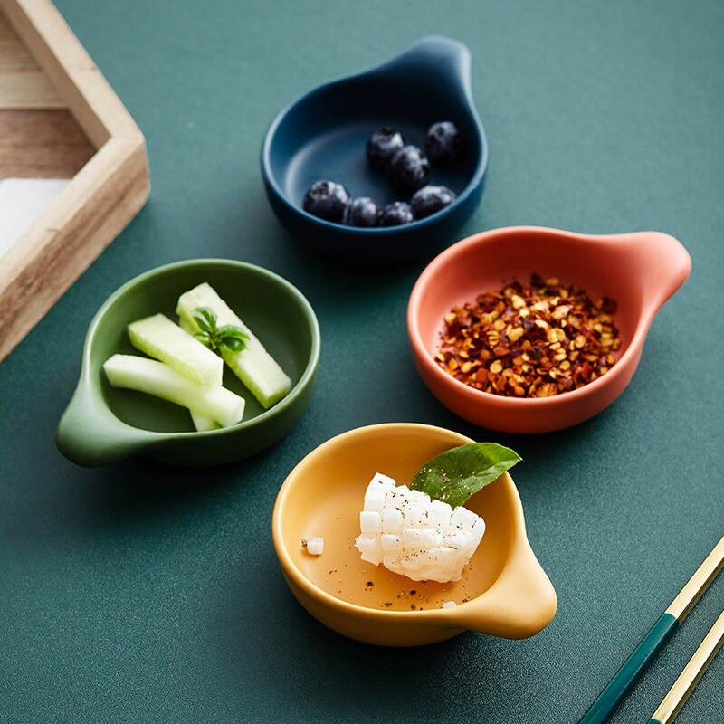 Farfurie de sos din ceramică de 50 ml, de culoare solidă, farfurie pentru sos pentru salată, pentru acasă, restaurant, veselă de bucătărie, mini tavă