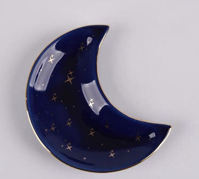 Šiaurės šalių keramikos mėnulio formos maži papuošalai, auskarai, karoliai, žiedai, laikymo lėkštės Vaisių desertas, dubuo, dekoravimo padėklas