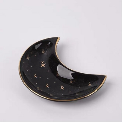 Šiaurės šalių keramikos mėnulio formos maži papuošalai, auskarai, karoliai, žiedai, laikymo lėkštės Vaisių desertas, dubuo, dekoravimo padėklas