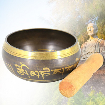 Пееща купа на Буда-ръчно изковани купи с гравиране-тибетска звукова купа Купа за йога медитация Медна купа Ръчно изработени купи със звук на Буда