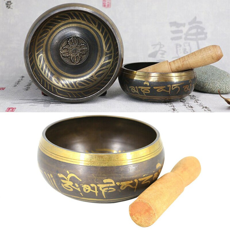 Spievajúca misa Budhu - ručne tepané gravírované misy - tibetská zvuková misa, misa na jogu a meditáciu, medená misa, ručne vyrobené zvukové misy Budhu