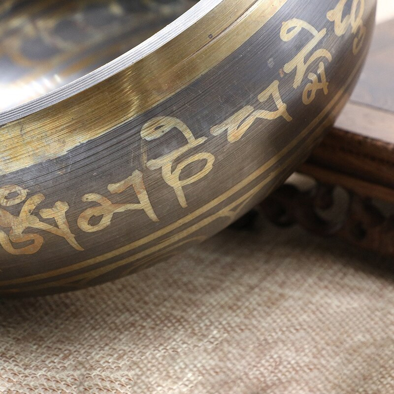 Spievajúca misa Budhu - ručne tepané gravírované misy - tibetská zvuková misa, misa na jogu a meditáciu, medená misa, ručne vyrobené zvukové misy Budhu