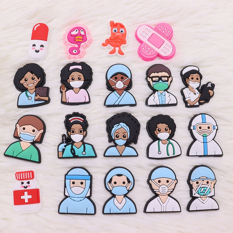 19 ks PVC magnetická nálepka na chladničku, prevencia epidémie, lekár, zdravotná sestra, náplasť proti vírusom, medicína, magnety na chladničku, suveníry, darčeky