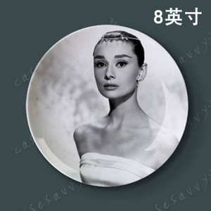 Slávna filmová, divadelná herečka Audrey Hepburn Dekoratívny tanier Abstraktný nástenný závesný tanier Remeselný tanier Domáca/hotelová dekorácia Veľkoobchod 8 palcov