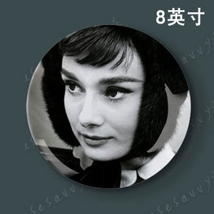 Slávna filmová, divadelná herečka Audrey Hepburn Dekoratívny tanier Abstraktný nástenný závesný tanier Remeselný tanier Domáca/hotelová dekorácia Veľkoobchod 8 palcov