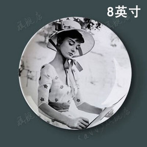 Slávna filmová, divadelná herečka Audrey Hepburn Dekoratívny tanier Abstraktný nástenný závesný tanier Remeselný tanier Domáca/hotelová dekorácia Veľkoobchod 8 palcov