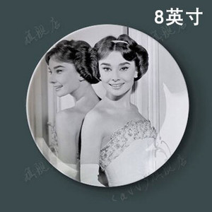 Slávna filmová, divadelná herečka Audrey Hepburn Dekoratívny tanier Abstraktný nástenný závesný tanier Remeselný tanier Domáca/hotelová dekorácia Veľkoobchod 8 palcov