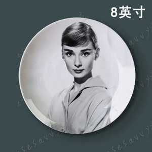 Slávna filmová, divadelná herečka Audrey Hepburn Dekoratívny tanier Abstraktný nástenný závesný tanier Remeselný tanier Domáca/hotelová dekorácia Veľkoobchod 8 palcov