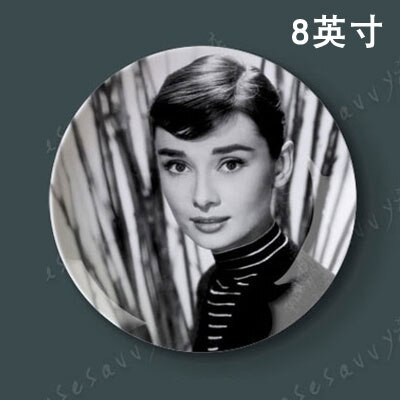 Slávna filmová, divadelná herečka Audrey Hepburn Dekoratívny tanier Abstraktný nástenný závesný tanier Remeselný tanier Domáca/hotelová dekorácia Veľkoobchod 8 palcov
