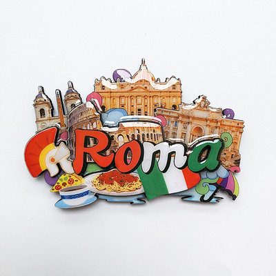 Uus käsitsi valmistatud maalitud Itaalia Rooma Kanada Island Puit 3D külmkapimagnetid turismi suveniirid külmkapp magnetkleebised kingitus