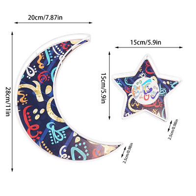 2 ks Ramadánsky mesiac a hviezda Dezertný tácok Iron Art Večera Tanier Jedálenský tanier Občerstvenie Kuchynský tanier Orechy Ovocný koláč Tácok Polmesiac Táco