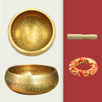 Nepal tibetan budist castron realizat manual set bol cântând pernă ciocan meditație geantă de depozitare bol cântând meditație 80 mm #D