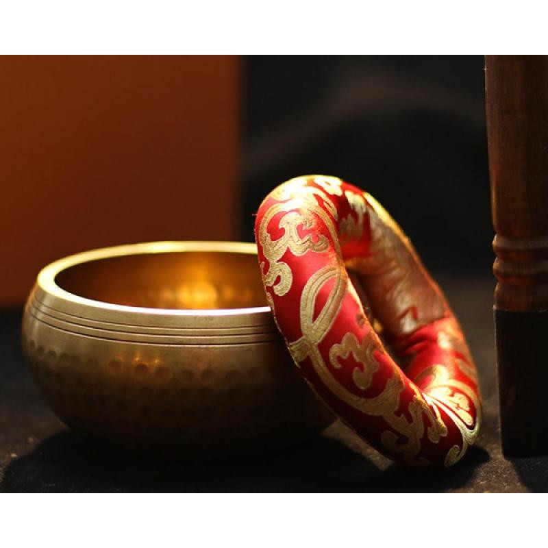 Nepal tibetan budist castron realizat manual set bol cântând pernă ciocan meditație geantă de depozitare bol cântând meditație 80 mm #D