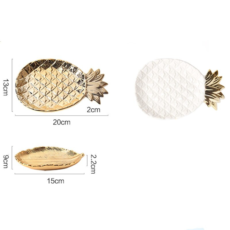 Északi lakberendezési kellékek Írásdekoráció Porcelán tároló tányér Kerámia tányér Arany ékszer tányér Lakás dekoráció