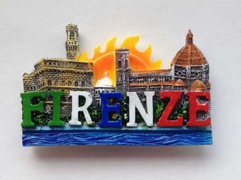 Χειροποίητα ζωγραφισμένα Firenze Italy Magnet Ψυγείων World Tourism Souvenirs Μαγνήτες Ψυγείου Διακοσμητικά για το σπίτι Μαγνητικά αυτοκόλλητα