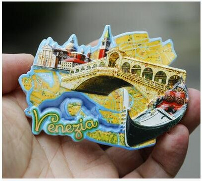 Rankų darbo dažytos gondolos Venecijoje, Italijoje 3D šaldytuvo magnetas kelionių suvenyrų šaldytuvas magnetiniai lipdukai namų dekoravimas
