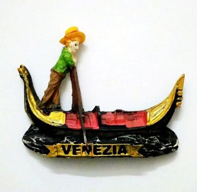 Rankų darbo dažytos gondolos Venecijoje, Italijoje 3D šaldytuvo magnetas kelionių suvenyrų šaldytuvas magnetiniai lipdukai namų dekoravimas