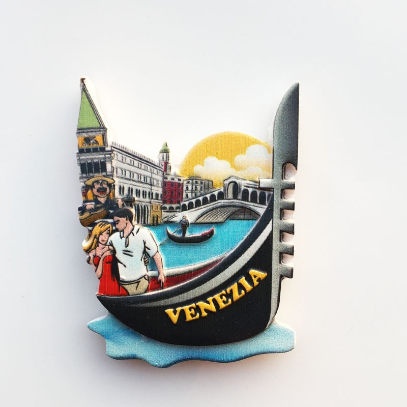 Rankų darbo dažytos gondolos Venecijoje, Italijoje 3D šaldytuvo magnetas kelionių suvenyrų šaldytuvas magnetiniai lipdukai namų dekoravimas